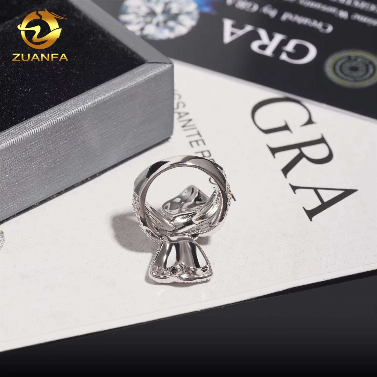 Fashion Women Moissanite Diamond Rings Knot Fully Iced Out Ring Diamond 925 Sterling Silver Moissanite Ring