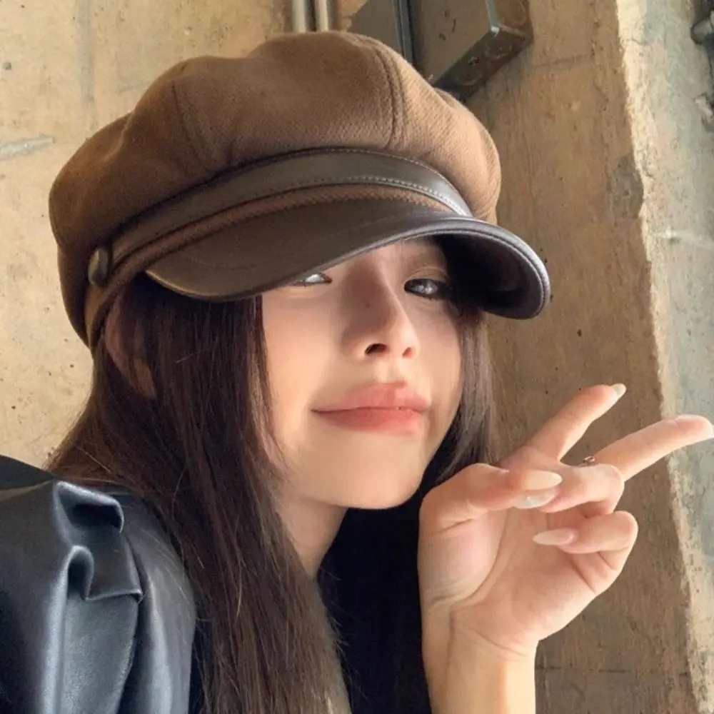 Retro Breathable Beret Hat Cotton Windproof sboy Hats Artistic Warm Painter Octagonal Cap for Women 250514