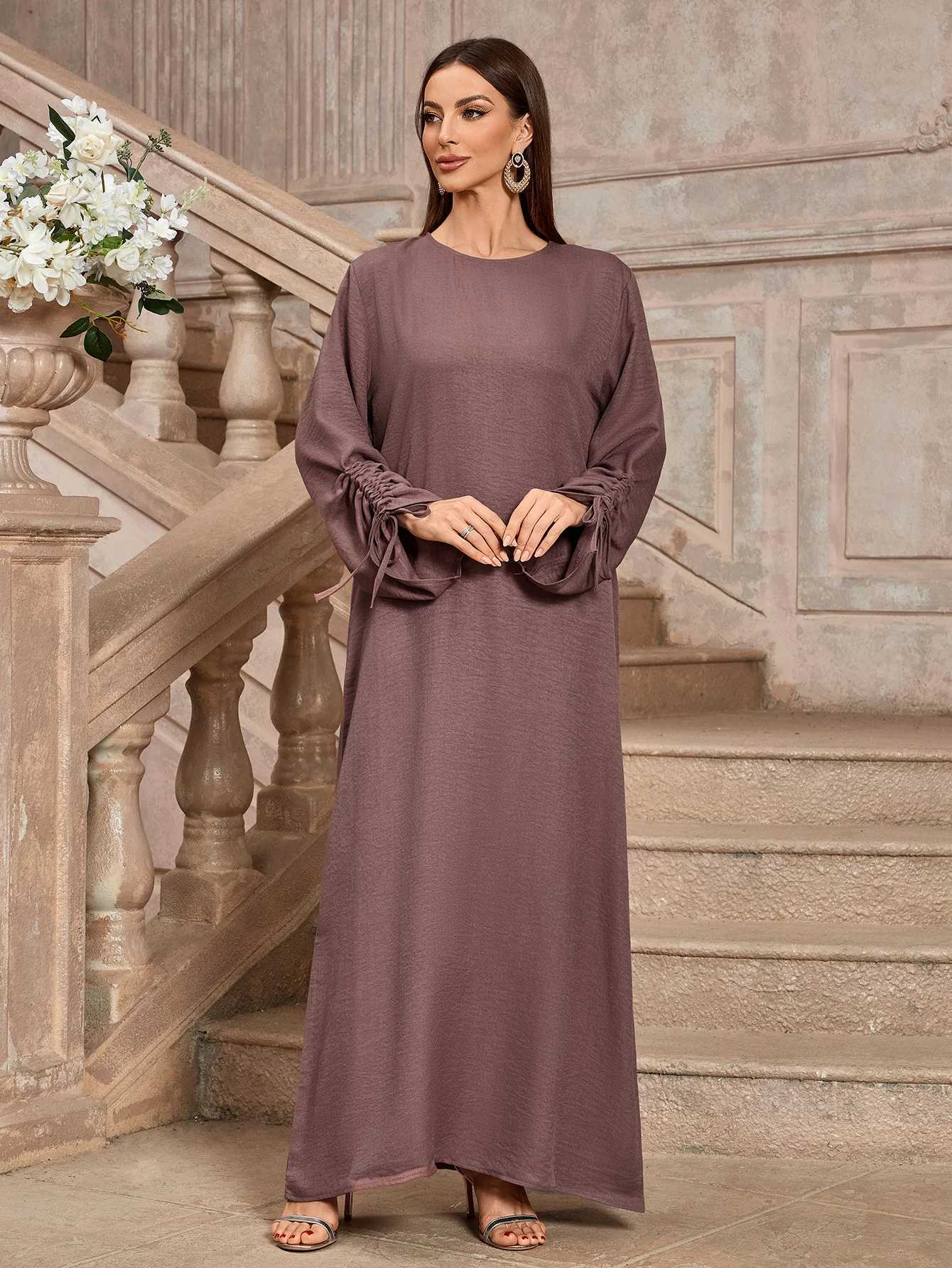 Closed Abaya Women Muslim Dress islamic Clothing Women Modest Dresses With Adjusted String Slves New Robe 2025 New Design X250514