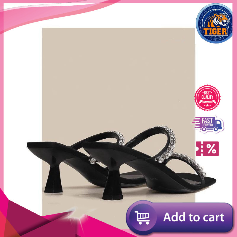 Ddmytiger Women S Summer High Heels New Western Girl Sexy Open Toe Style Water Diamond Slim Heel One Line Sandals Outdoor Shoes