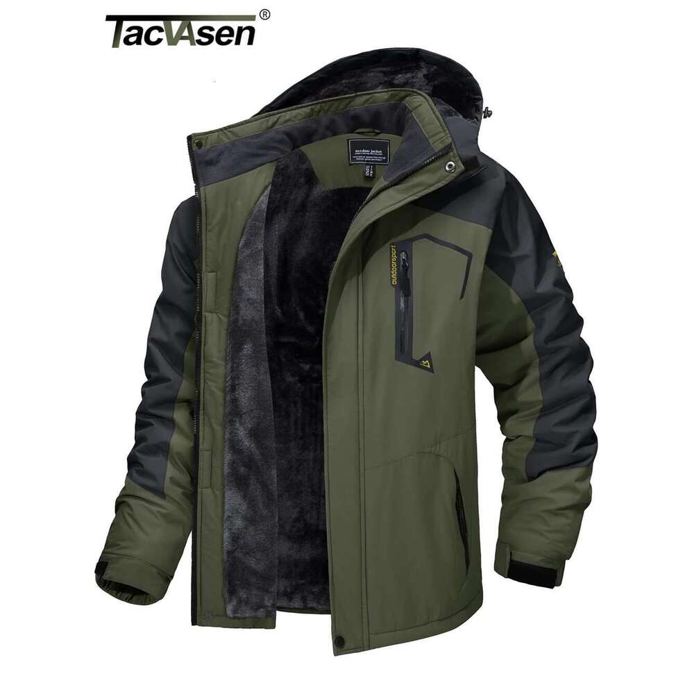 TACVASEN Fleece Lining Mountain Mens Hiking Jackets Outdoor Removable Hooded Coats Ski Snowboard Parka Winter Outwear Designer