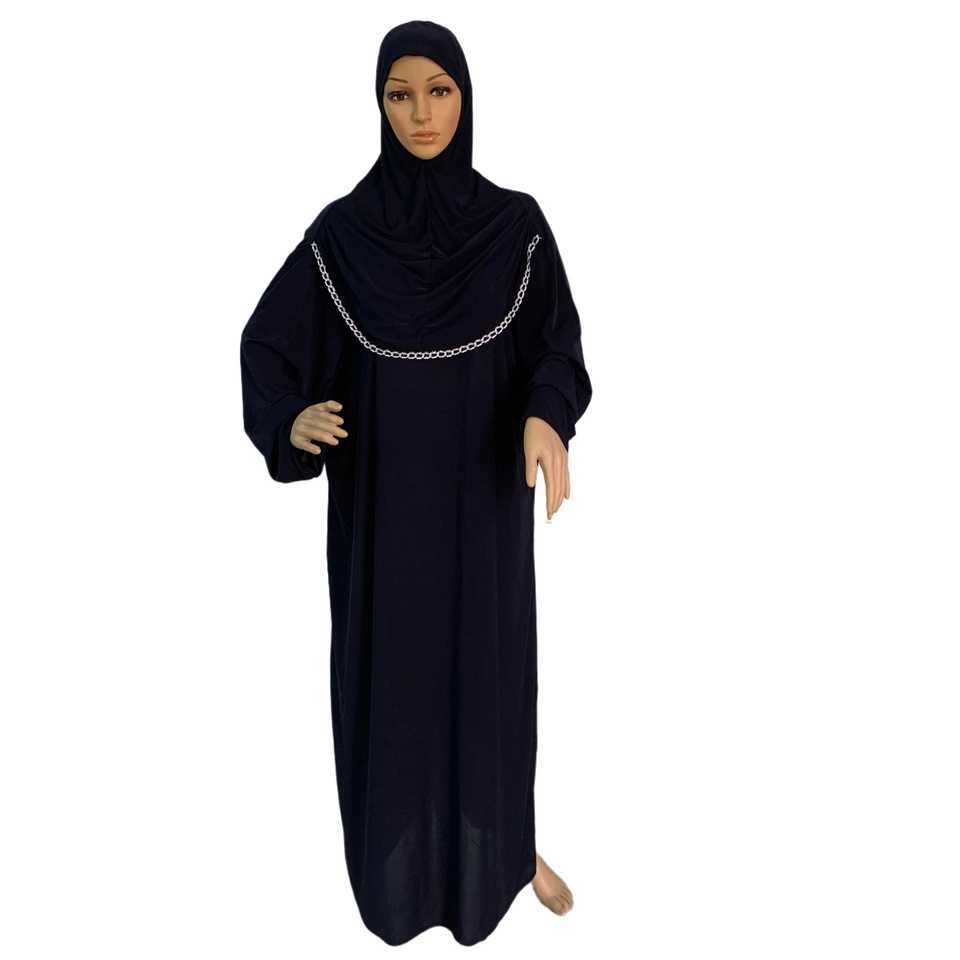 H118 Fr size muslim dress with attached hijab pray khimar kaftan burqa abaya robe hijab middle east clothing X250514