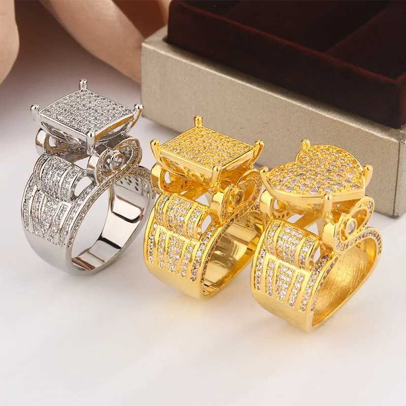 New Hip Hop Micro-Inset Zircon Ring For Women 925 Silver Full Diamond Vintage Ring Birtay Wedding Jewelry Gift WholesaleXJ250514