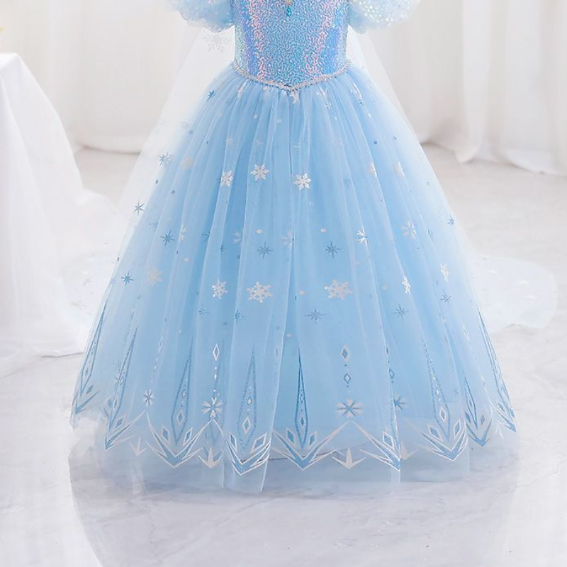 DISNEY kids designer dress Frozen Elsa princess baby girls summer baby skirt puffy cotton children formal dress.