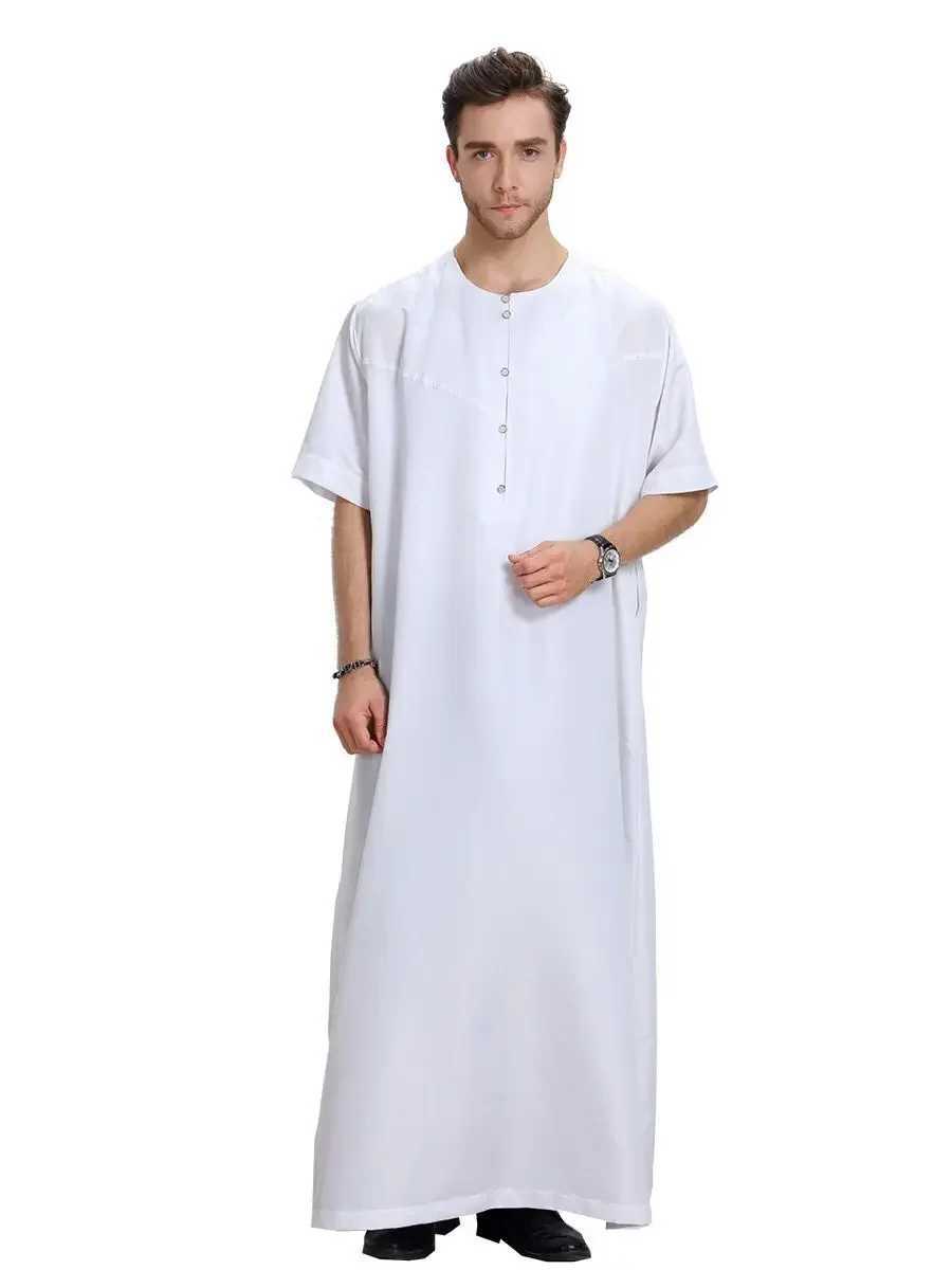 Muslim Robe Arab Men Thobe Ramadan CoStumes Solid Arabic Pakistan SAudi Arabia Eid Turkey Abaya Male Islamic 2025 X250514