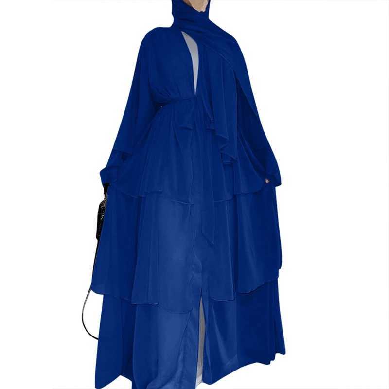 Chiffon Open Abaya Dubai Turkey Kaftan Muslim Cardigan Abayas Dresses For Women Casual Robe Kimono Femme Caftan Islam Clothing X250514