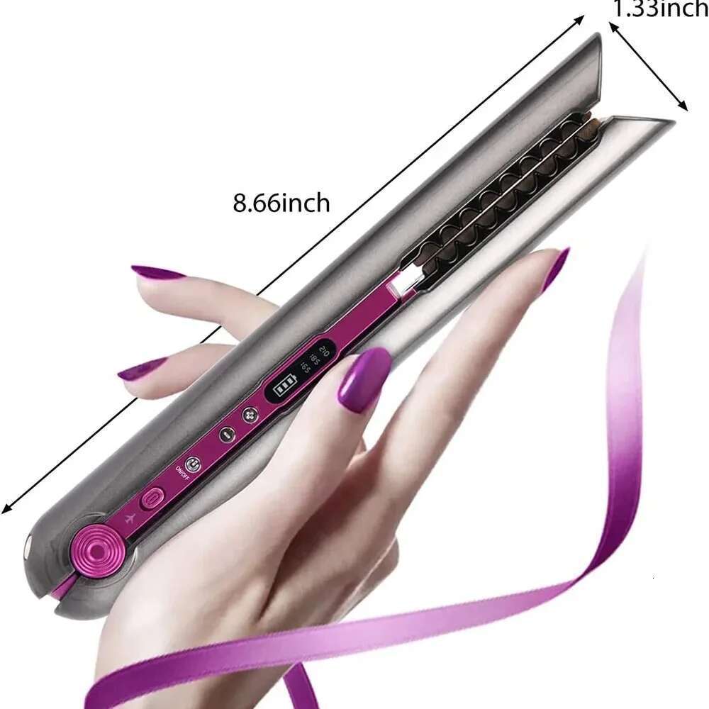 Portable Straightener with Charging Base Wireless Iron Floading Plate and Comb PTC Hair Straightening Device