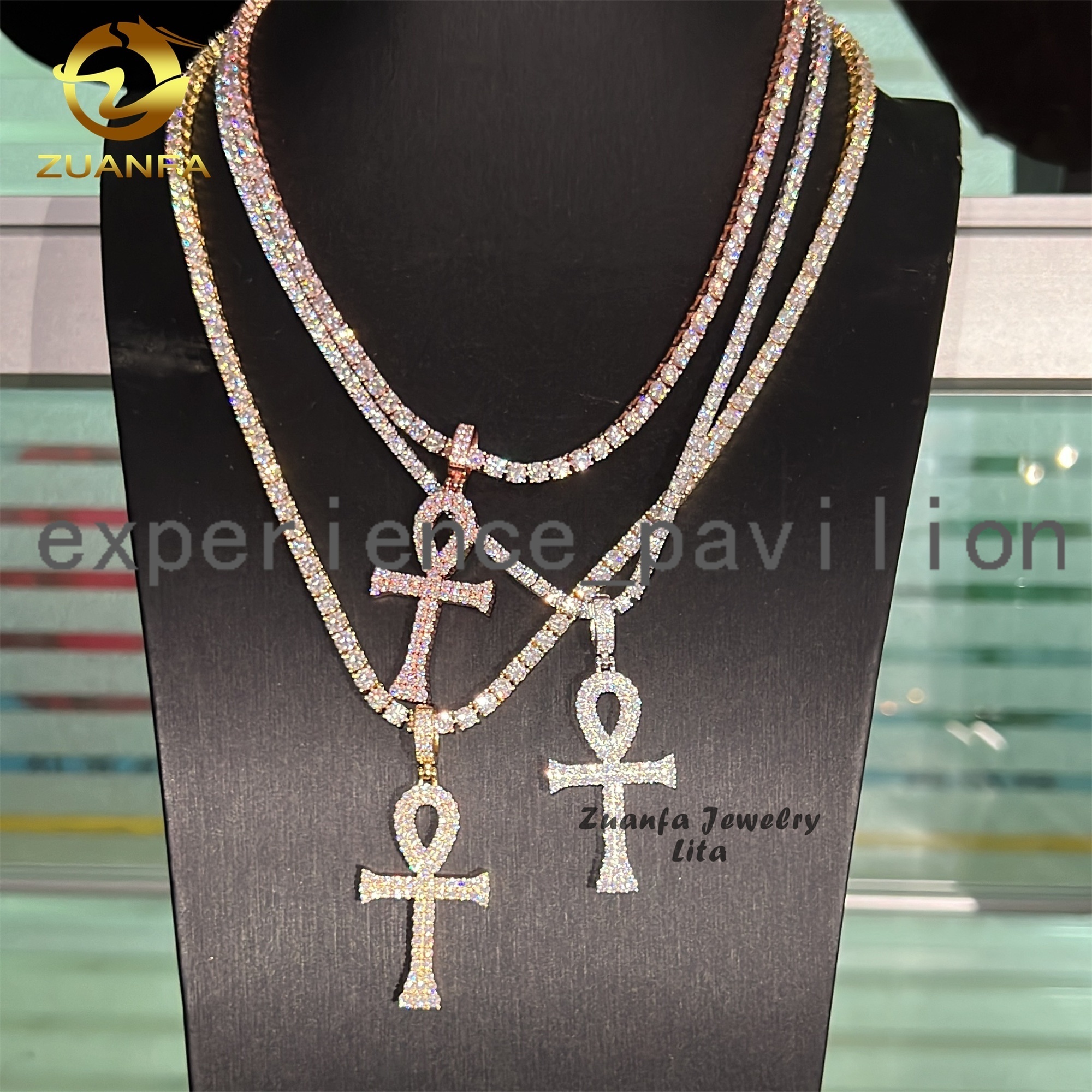 Hot Sale High Quality Ready to Ship Hip Hop Silver 925 Moissanite Allah Cross Iced Out Pendant for Men