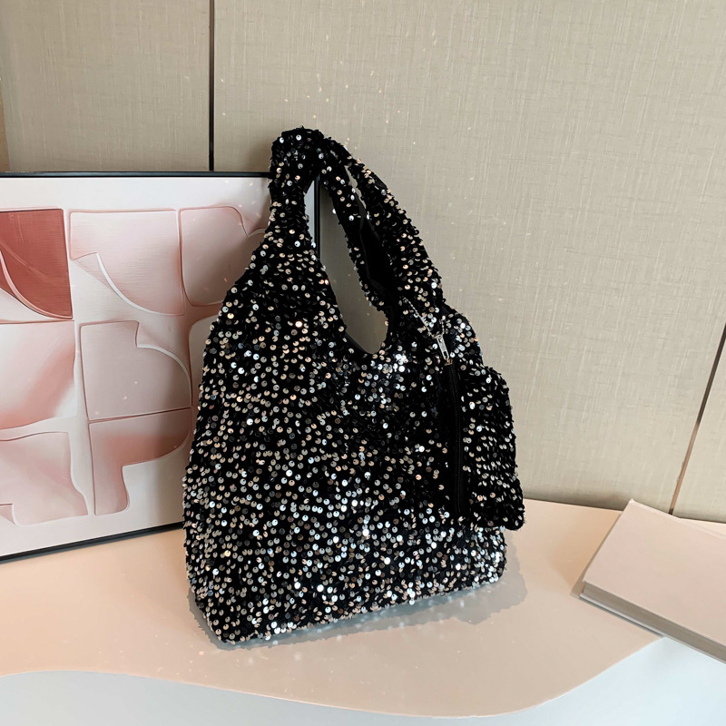 Free Delivery Designer Bag Large Capacity Commuter Female Popular Single Shoulder Underarm Bag Versatile Texture Shining Glitter Tote Bag Luxury Bag