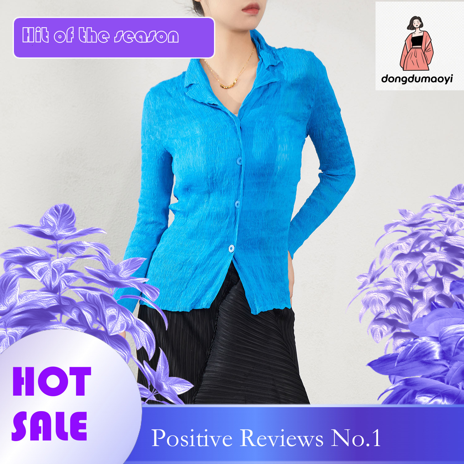 dongdumaoyi Black long sleeved chiffon shirt for women in Spring and Autumn 2024, new three bedroom small shirt, loose large size, slimming V-neck top