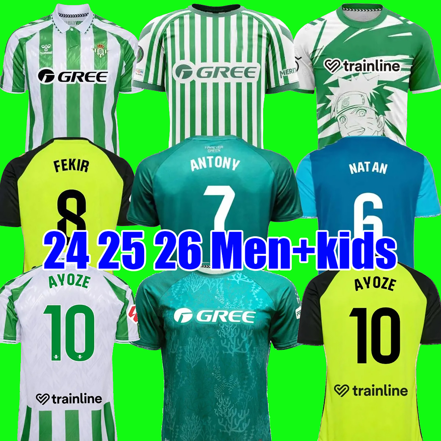 25 26 Real Betis ANTONY ISCO Soccer Jerseys 2025 JOAQUIN FEKIR B.IGLESIAS CANALES WILLIAN J Shirt WILLIAM CAMARASA JUANMI RUIZ Men Kids Kit Football Shirts Uniform