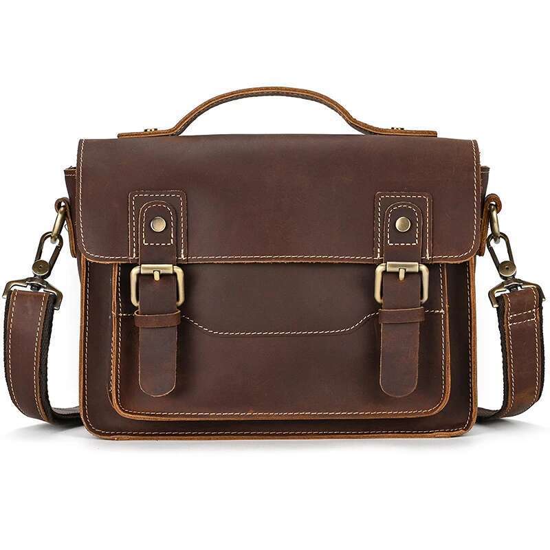 Luufan Crazy Horse Leather Men's Shoulder Vintage Messenger Men Male Small Travel Crossbody Bags Man Handbag Sling Bag