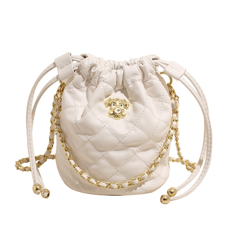 Women 2025 New Small Fragrant Style Mini Drawstring High Beauty Wealth Bucket Chain Single Shoulder Crossbody Bag