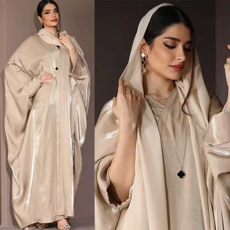 2025 Muslim Abayas Batwing Slve Outwear Kaftans Women Open Cardigan Coat Islamic Clothing Dubai Saudi Robe Turkish Kaftan Gown X250514
