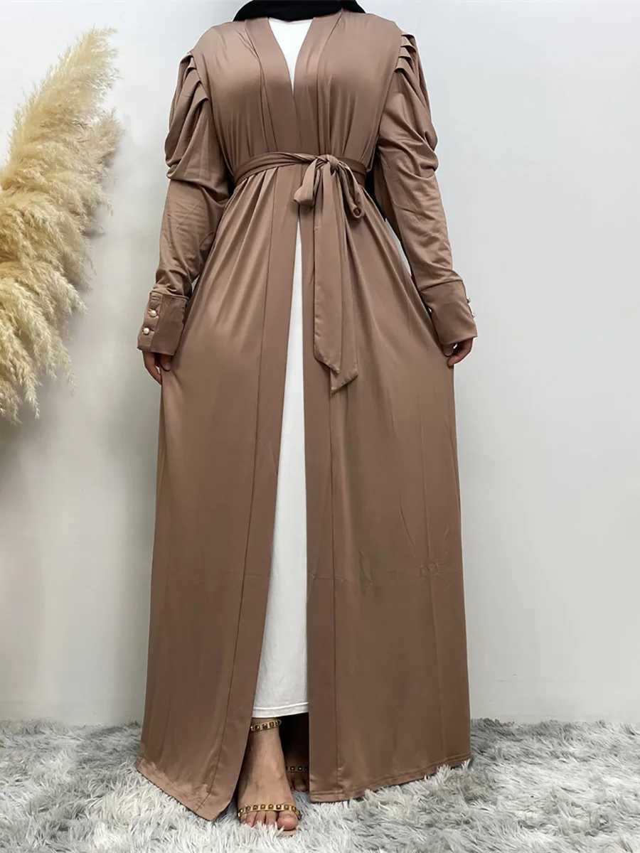 Muslim womens robe autumn and winter new sales fashion loose solid color cardigan Turkey Saudi fashion womens wear X250514