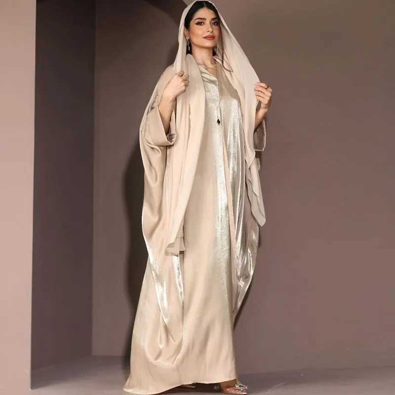 2025 Muslim Abayas Batwing Slve Outwear Kaftans Women Open Cardigan Coat Islamic Clothing Dubai Saudi Robe Turkish Kaftan Gown X250514