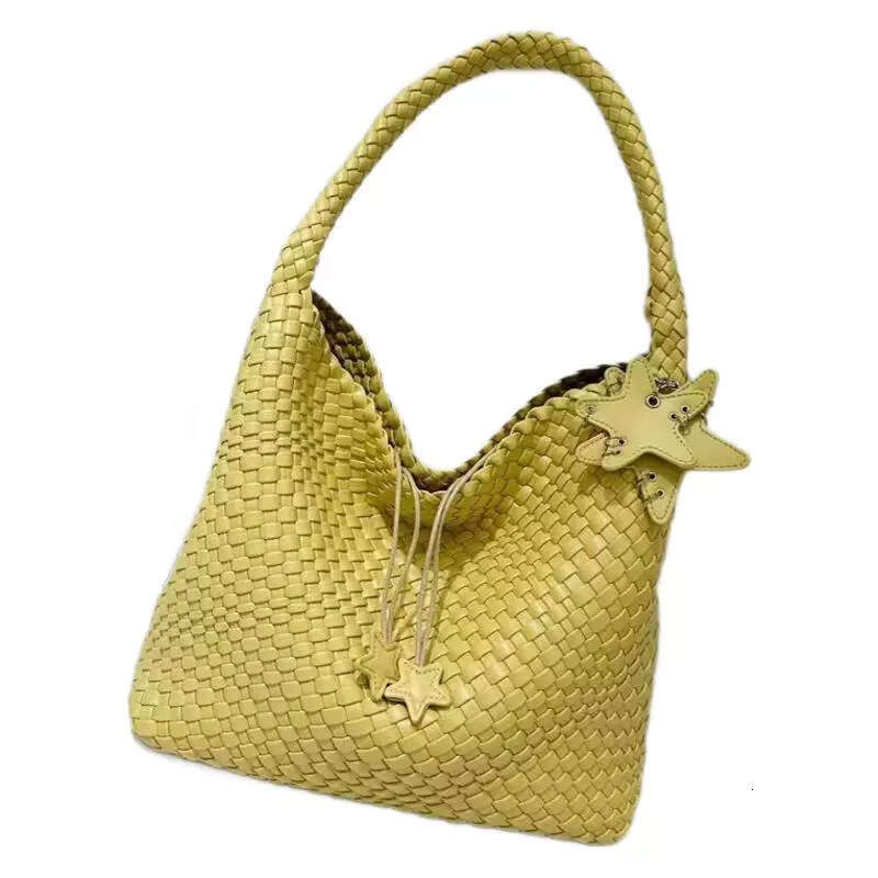 Tote Bag High End Niche Design Handmade Woven Large Capacity Tote Bag Casual And Lazy Style One Shoulder Underarm Bucket Bag KQ