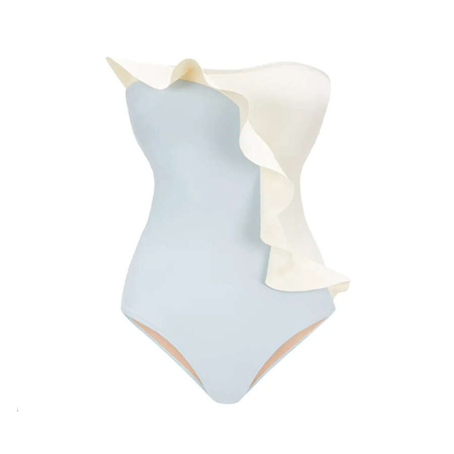 New color blocked European and American sexy backless one-piece women's tight French retro mesh dress swimsuit 2025 new casual fashion trend clot