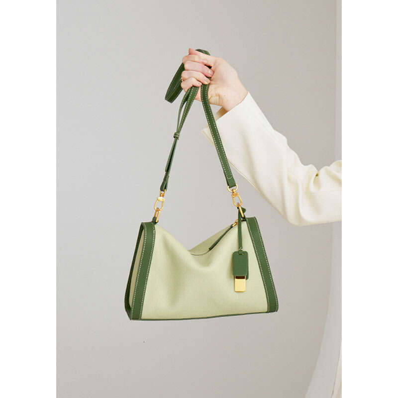 Women's 2024 New Top Layer Cowhide Single Shoulder Crossbody Tote High-End Feeling Bag, Women's Leather Pillow Bag