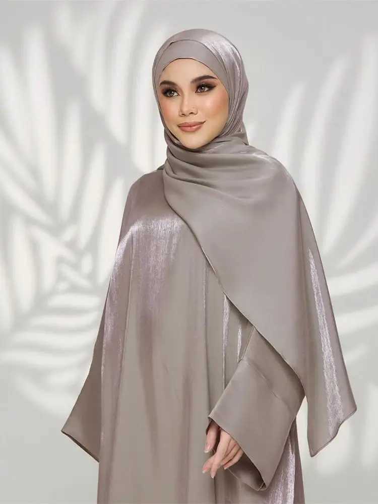 Ramadan Eid Satin Abaya Dubai Khimar Muslim Kaftan Dress Islamic African Dresses For Prayer Clothes Women Caftan Marocain Femme X250514