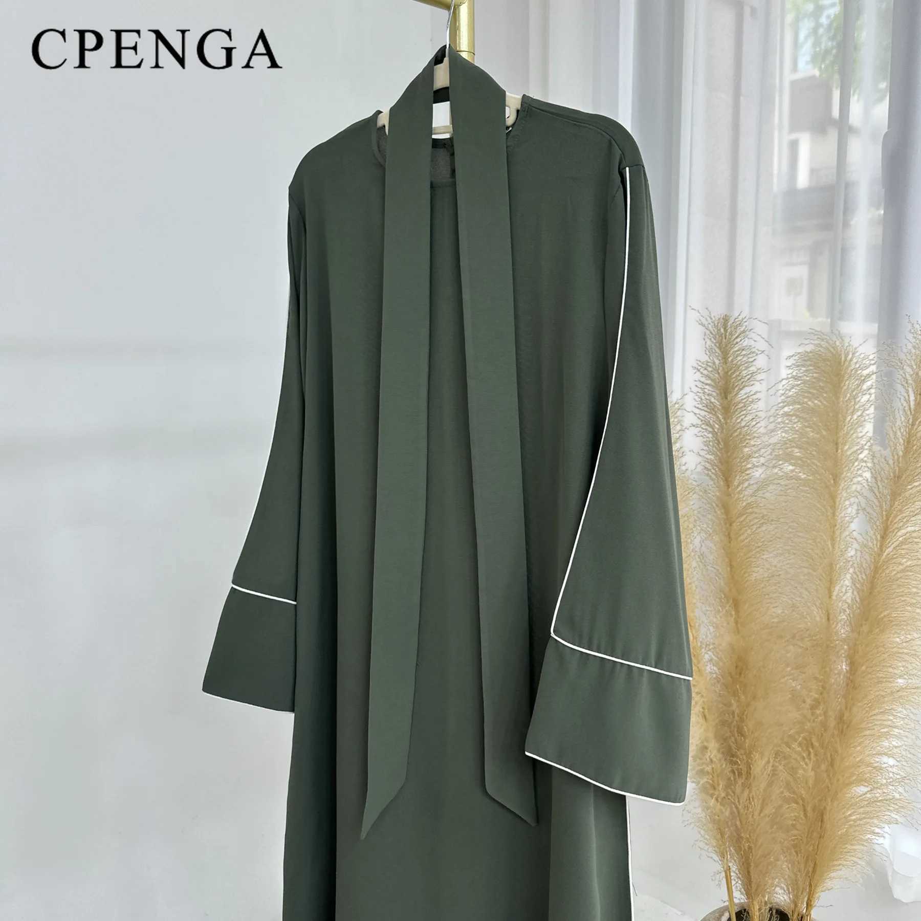 2024 Ramadan Middle East Muslim Modest Dress for Women Dubai Black Abaya Eid Church Pray Clothing Islamic Turkey Solid Long Robe X250514