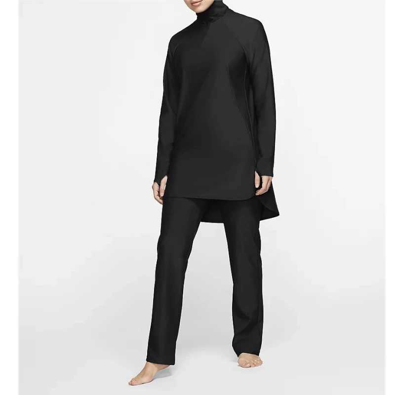 Muslim Black Full Cover Burkinis Sets Modest Bathing Swimsuit Swimwear Arab Islamic Beachwear Middle East Women Summer Outfits X250514