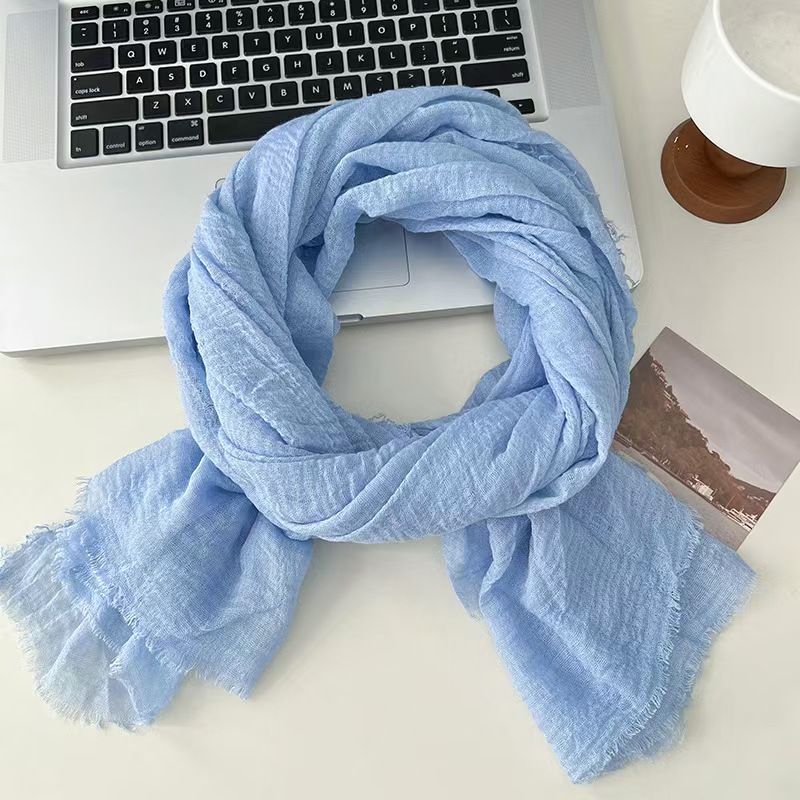 T703 autumn and winter scarf female 2025 new all-match long solid color high-end neck warm scarf shawl silk scarf
