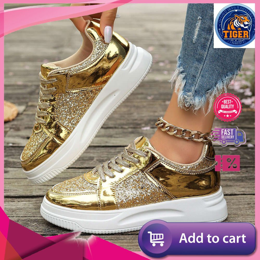 Ddmytiger Casual Wedges Sneakers Comfortable Sequins Badminton Fashion Women S Vulcanize Shoes Running Fiess Walking Outdoor