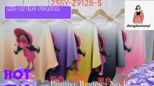 dongdumaoyi Miyake gradient t-shirt women's bat sleeves round neck loose pullover small shirt summer new commuting versatile top