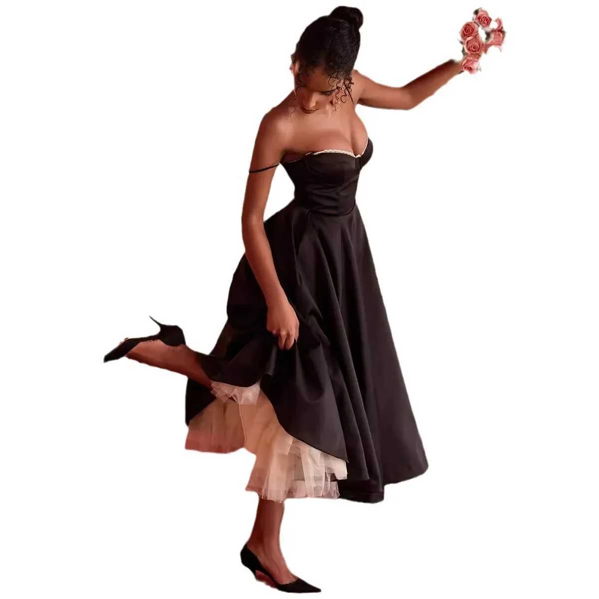 Sexy Womens European Style Tank Top Strapless Dress Puff Skirt Long Dress New Arrival Cross-Border ShoppingXJ250514