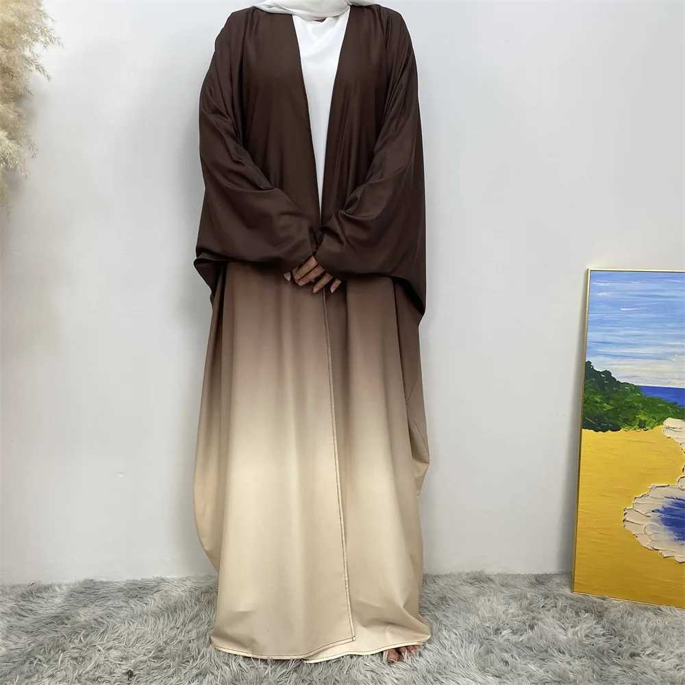 Spring Vibrant Tie Dye Open Abayas for Women Fashion Loose Long Slve Cardigan Casual Muslim Cardigan Batwing Slve Kaftan X250514