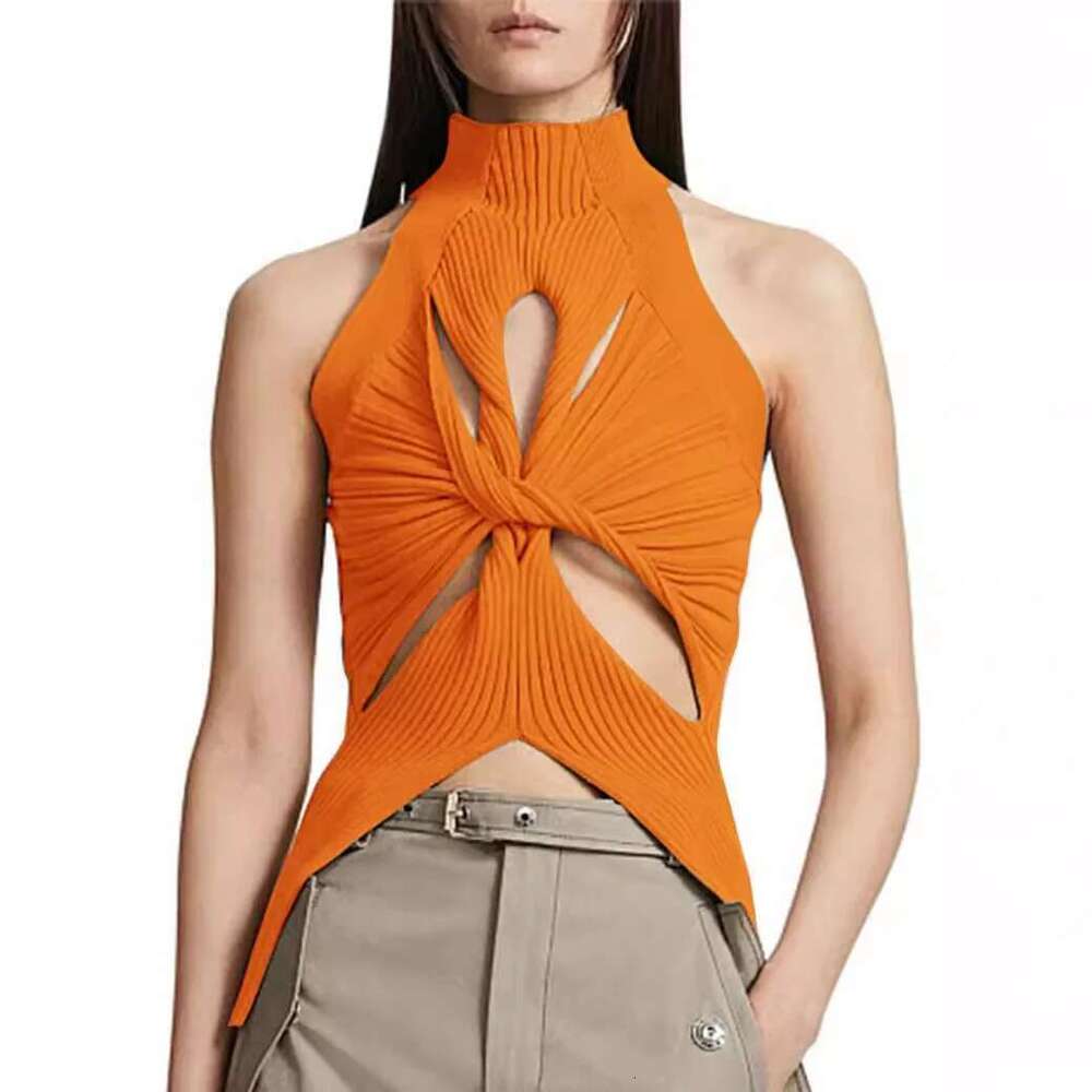 Getspring Women Vest 2025 Spring Summer Sleeveless Hollow Out Kink Irregular Solid Sexy Camis Fashion All Match Short Tops New
