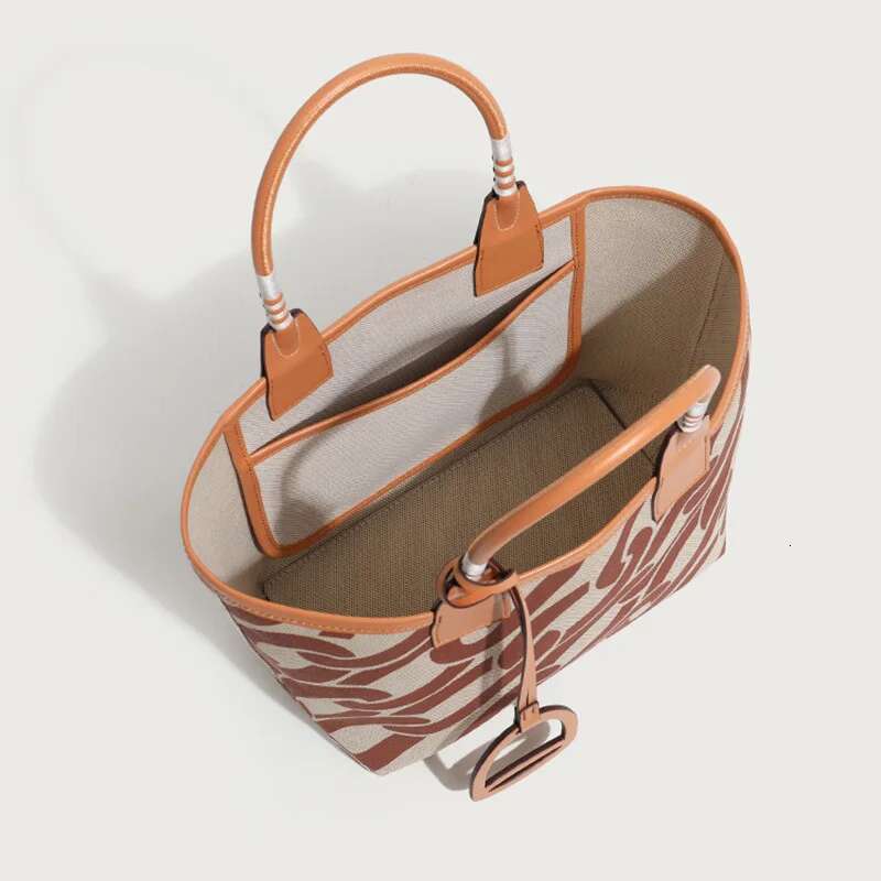 Painted Tote New Canvas Shopping Ladies Handbag Trend Top Handle Bag For Women Geometric Printed