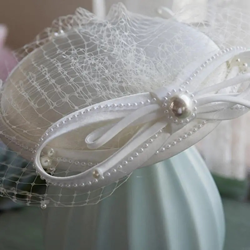 N5KB Elegant Veil Top Hats with Short Lace Elegant Wedding Po Performance 5.90In 250513