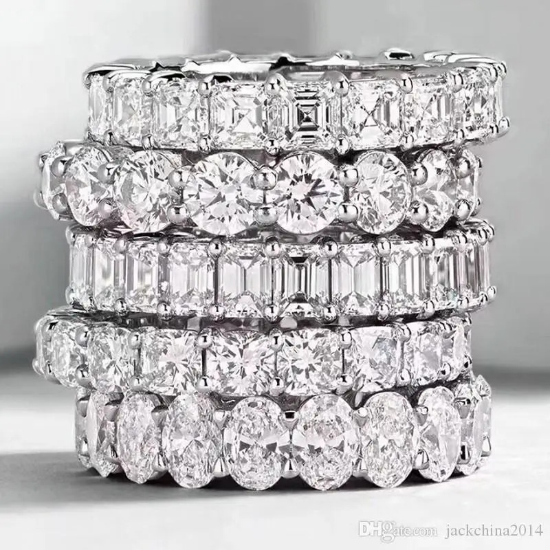 Fine Engagement Promise Ring AA Zircon 925 Sterling Silver Statement Wedding Band Rings for women men Jewelry Gift 250509