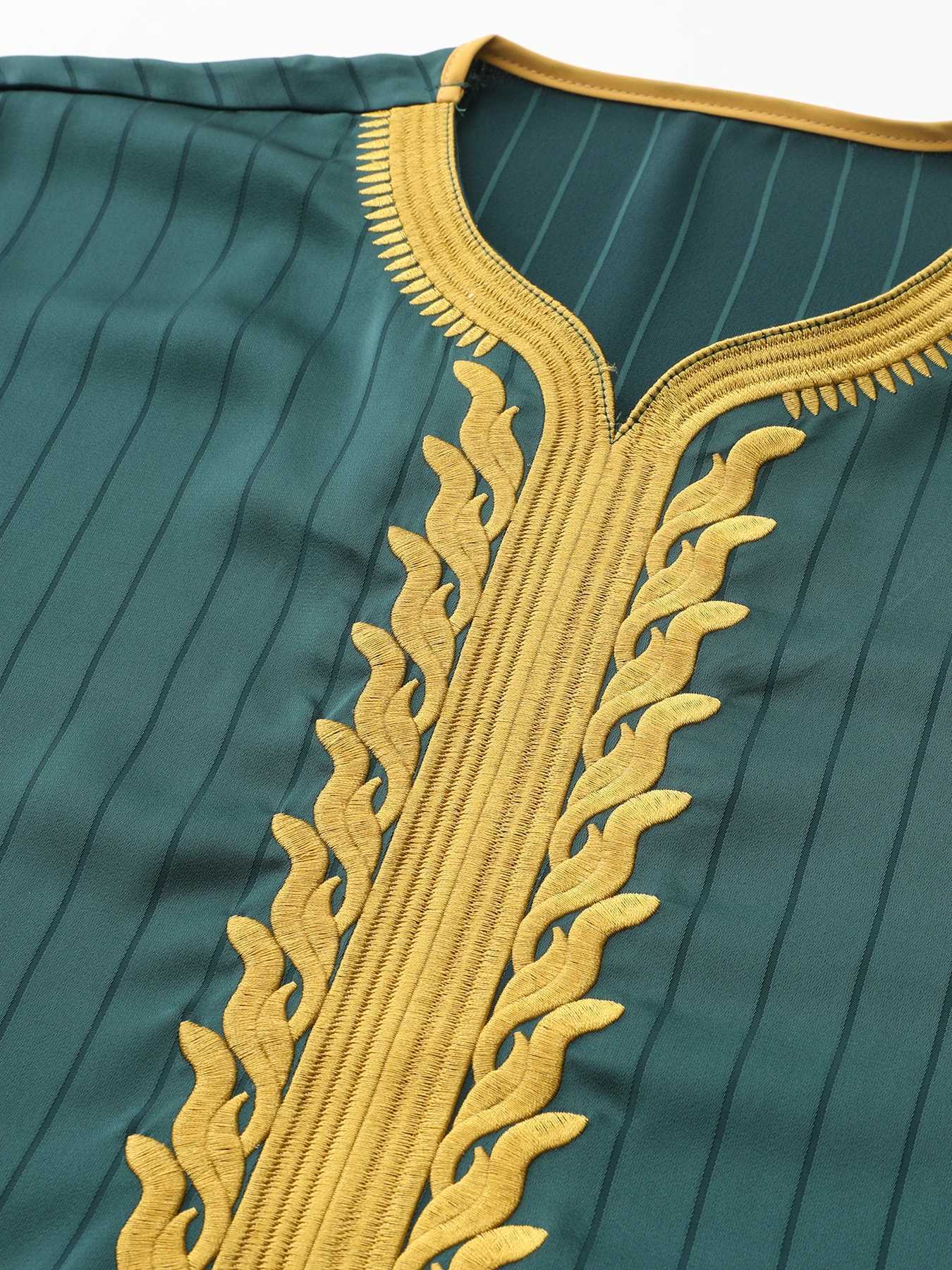Moroccan Hand Embroidered Islam Kaftan Muslim Mens Clothing Loose Breathable Djellaba Abaya Thobe Summer 2025 Fashion X250514