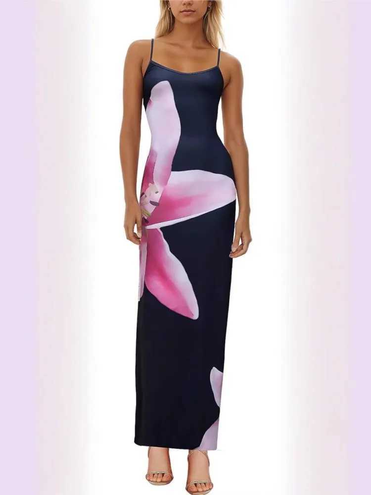 Fashion Sexy Strapless Print Tube Maxi Dress Women Off Shoulder Backless Stretch Long Sundress 2025 Summer New Beach Y2K ClothesXJ250514