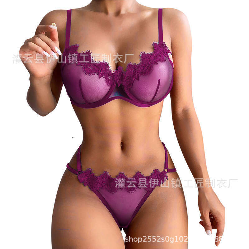 Sexy Lace Lingerie Temu Steel Rim Underwear Sexy Mesh Transparent Lace Three Point Pajamas Two Women KQ