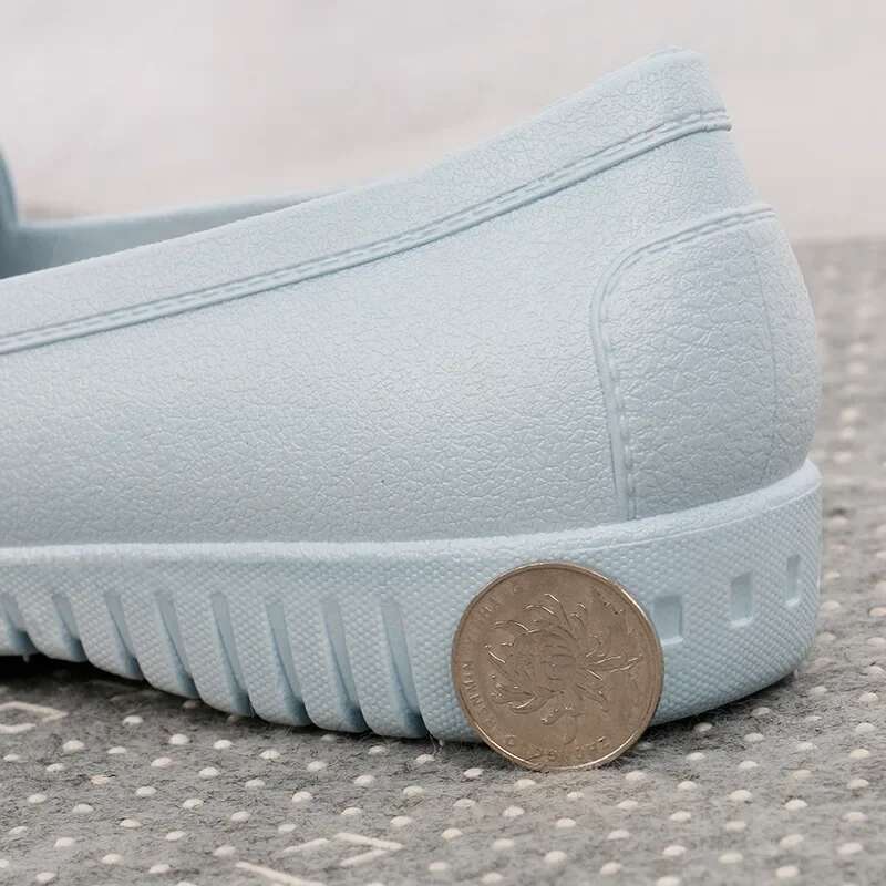 Women's Spring Summer Female Flat PVC Waterproof Women Shoe Non-Slip Comfortable Casual Woman Rain Boots Flats Shoes