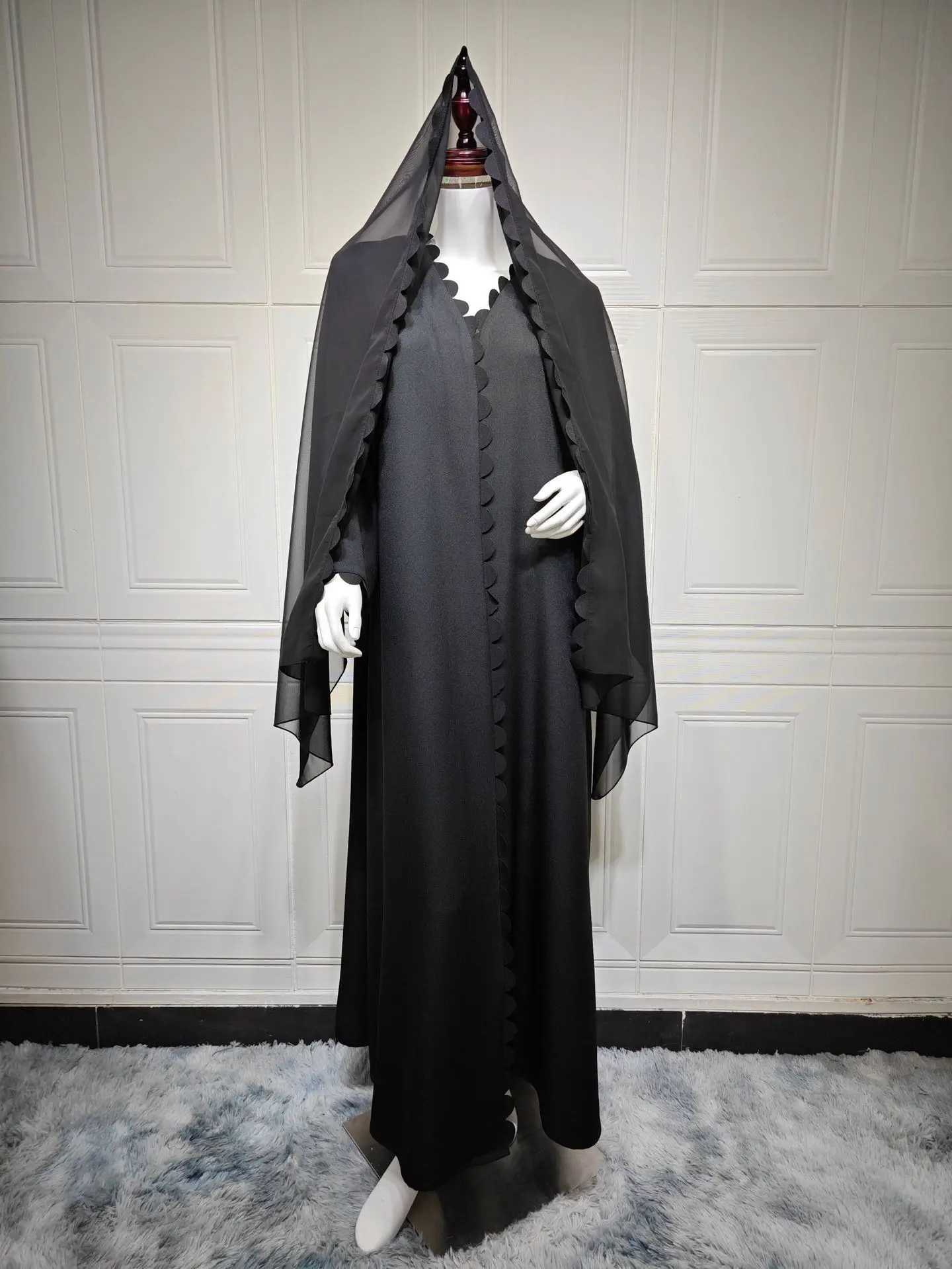 Eid Women Abaya Cardigan Dress with Scarf Muslim 2025 Vestidos Largos Caftan Robe Jalabiya Ramadan Morocco Dubai Kaftan Abayas X250514