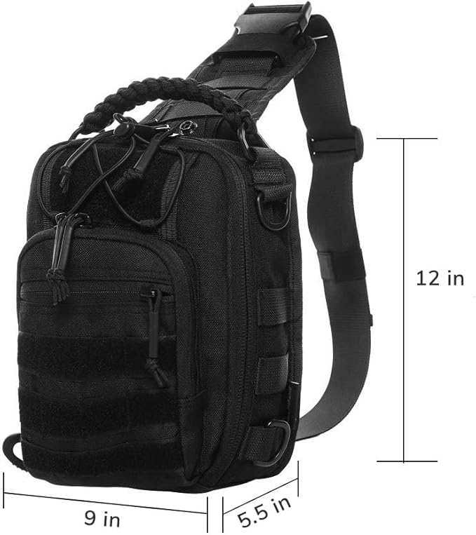 VOTAGOO Tactical Sling Bag Pack Military Rover Shoulder Bag Molle Assault Range Bag Backpack 1050D