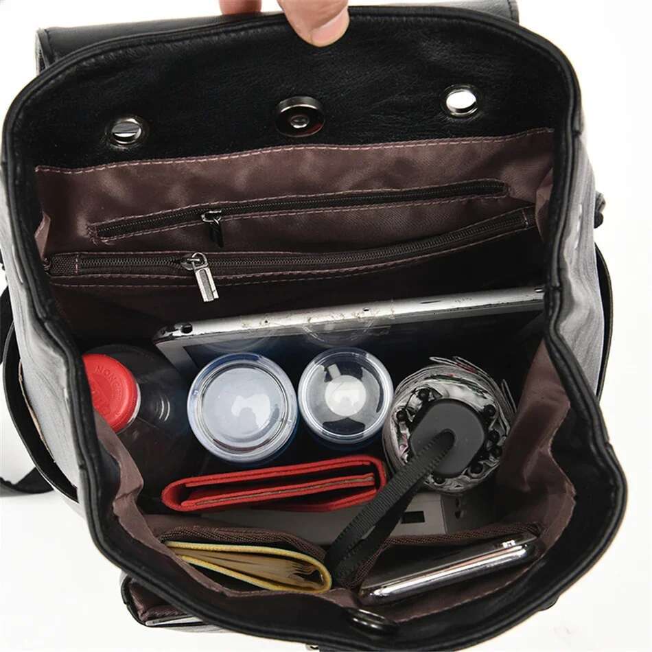 Bagpack Backpack Soft Leather Backpacks Teenage Girls Female School Shoulder Bags For Women 2024 Mochila Sac 250515