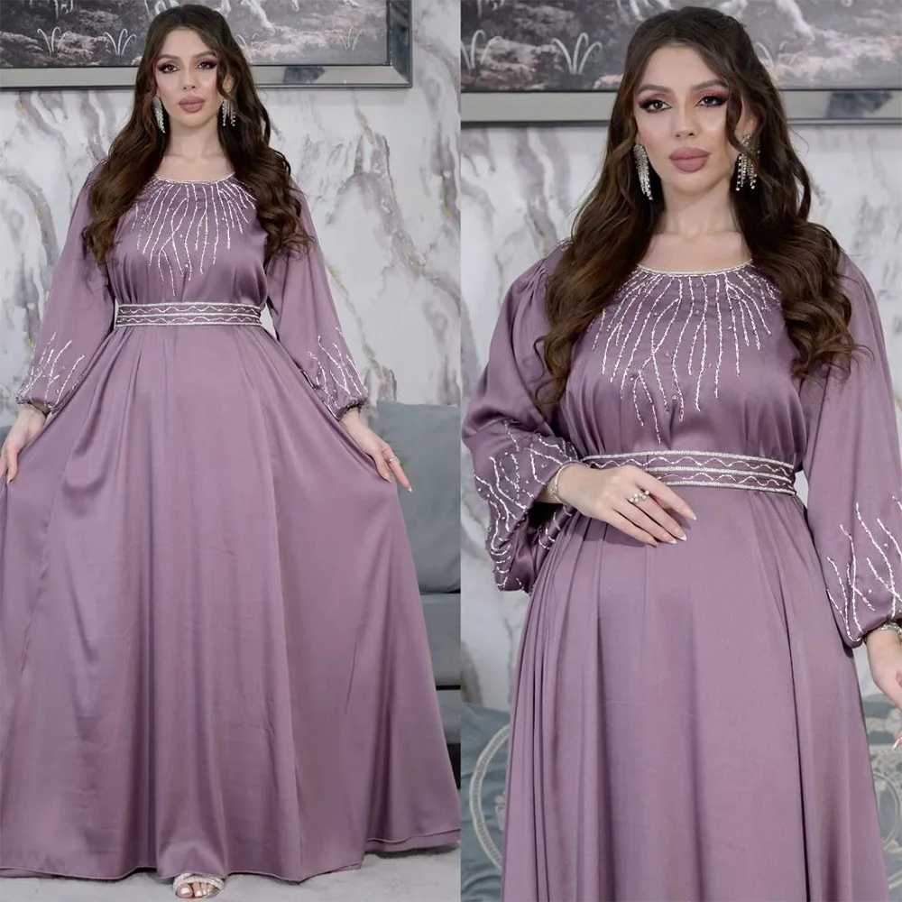 Fashion Moroccan Diamonds Abaya Women Muslim Dresses Caftan Kaftan Turkey Evening Party Eid Ramadan Musulmane Jalabiya Vestidos X250514