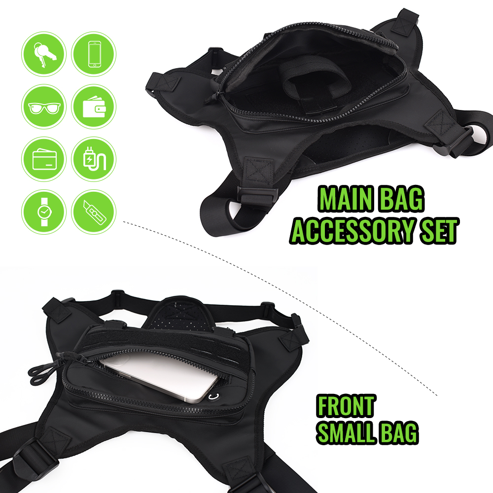 Outdoor Sports Chest Bag for Men, Chest Vest Holster Fits Most Pistols, EDC Travel Chest Pack for Running, Hiking | 557