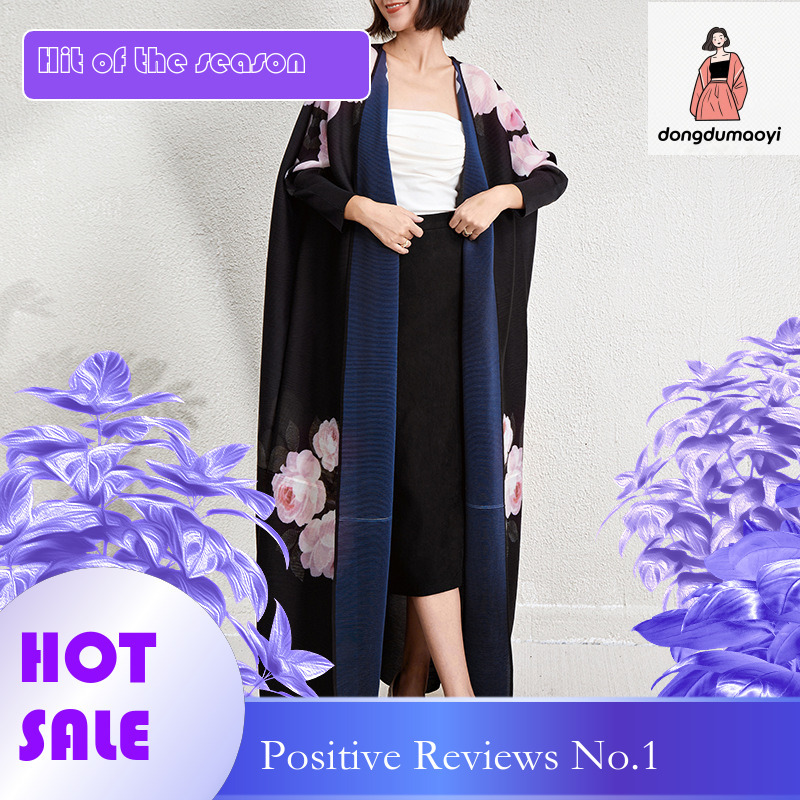 dongdumaoyi Dubai printed women s pleated cardigan robe dress Pakistan Indonesia loose cloak style clothing
