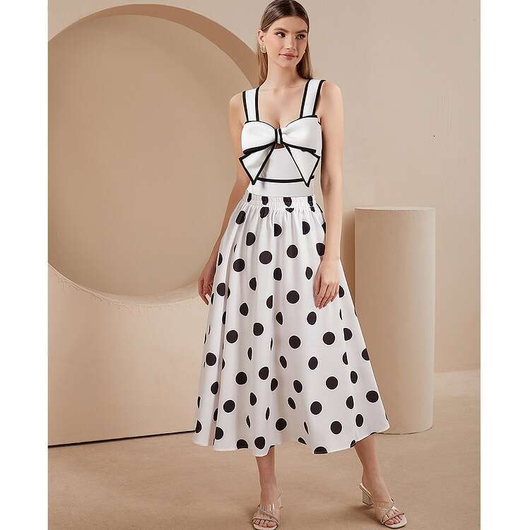 Hot selling retro conservative small fragrance Ins European American solid color bow one-piece swimsuit 2025 new style chic and elegant clothing