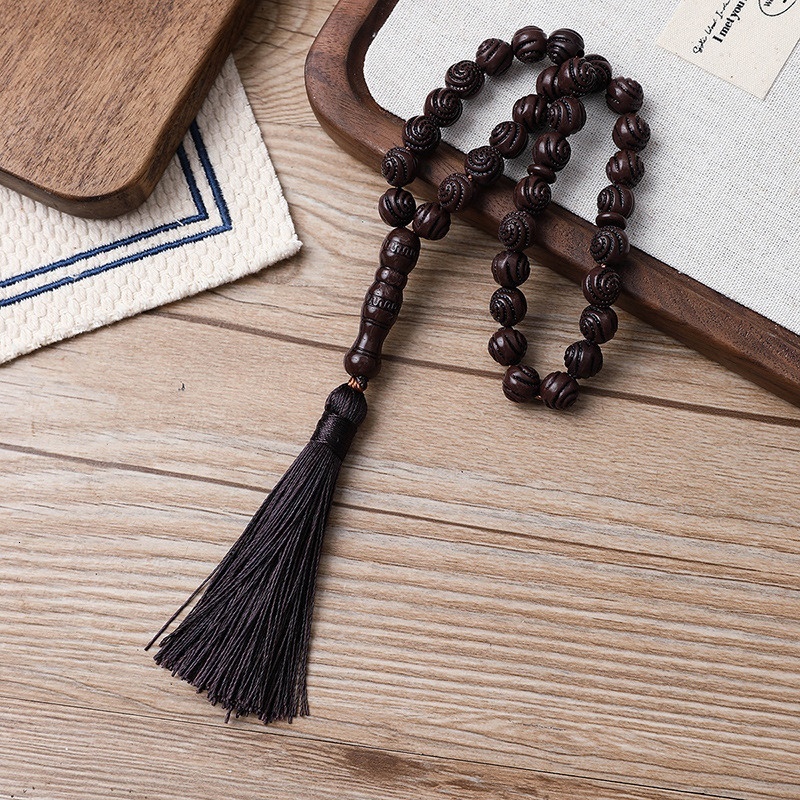 Muslim bracelet with 33 imitation tassel bodhi bracelet, new handheld prayer beads, hand twisted finger soft men's and women's styles