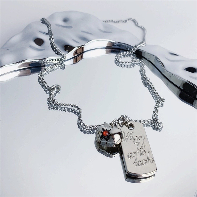 This titanium steel game peripheral necklace is made of solid stainless steel engraved with non-fading color, the same style as "Love and Deep Sp