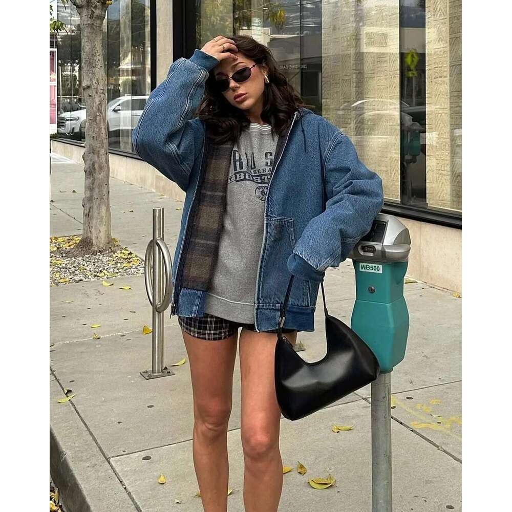 American Retro Washed Old Zip Up Hoodie Men Women Punk Street Style Denim Canvas Jacket Haruku Loose Casual Workwear Coat Y2k Designer