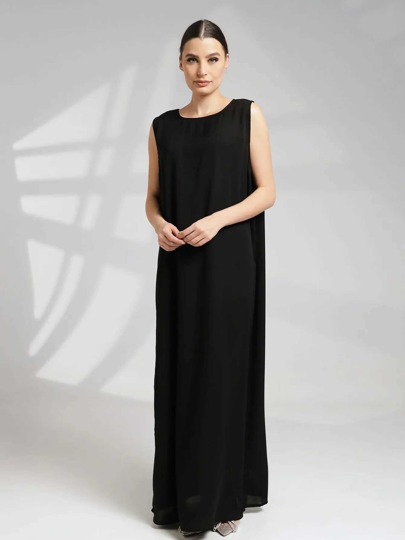 Basic Plain Under Abaya Dress Inside Abayas Robes Muslim Women Modest Simple Inner Slvess Dress Eid Ramadan Islamic Clothing X250514